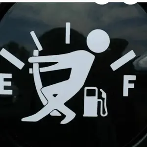 Pulling off empty gas manDecal for Windshield Windows Vehicles Walls Easy Application Weather Resistant Sticker for Long Lasting Beauty