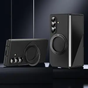 Invisible Kickstand Metal Lens Ring Shockproof Phone Case for Samsung Galaxy Z Fold6 Z Fold5 Z Fold4 Z Fold3, Durable Protection and Stylish Design