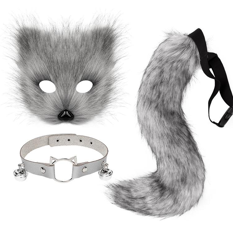 Fox Cosplay Set - Mask, Tail and Collar | Cute anime style costume for parties or Halloween