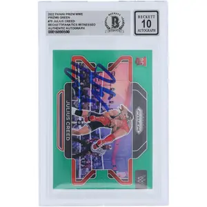 Julius Creed WWE Autographed 2022 Panini Prizm Green Prizm #75 Beckett Fanatics Witnessed Authenticated 10 Rookie Card - Fanatics Authentic Certified