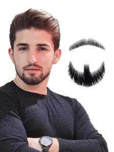 Natural Looking Men's Beard Wig, Natural Fluffy Lace Handmade Fake Beards and Moustaches, Fashionable Hair Wig for Men, Snug Fit Wig