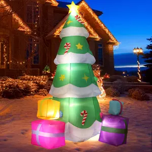 7.8FT Christmas Inflatable Outdoor Decoration, Giant Inflatable Christmas Tree with Gift Boxs Christmas Decorations Built-in LEDs Christmas Blow Up Yard Decorations for Holiday Party Garden Lawn