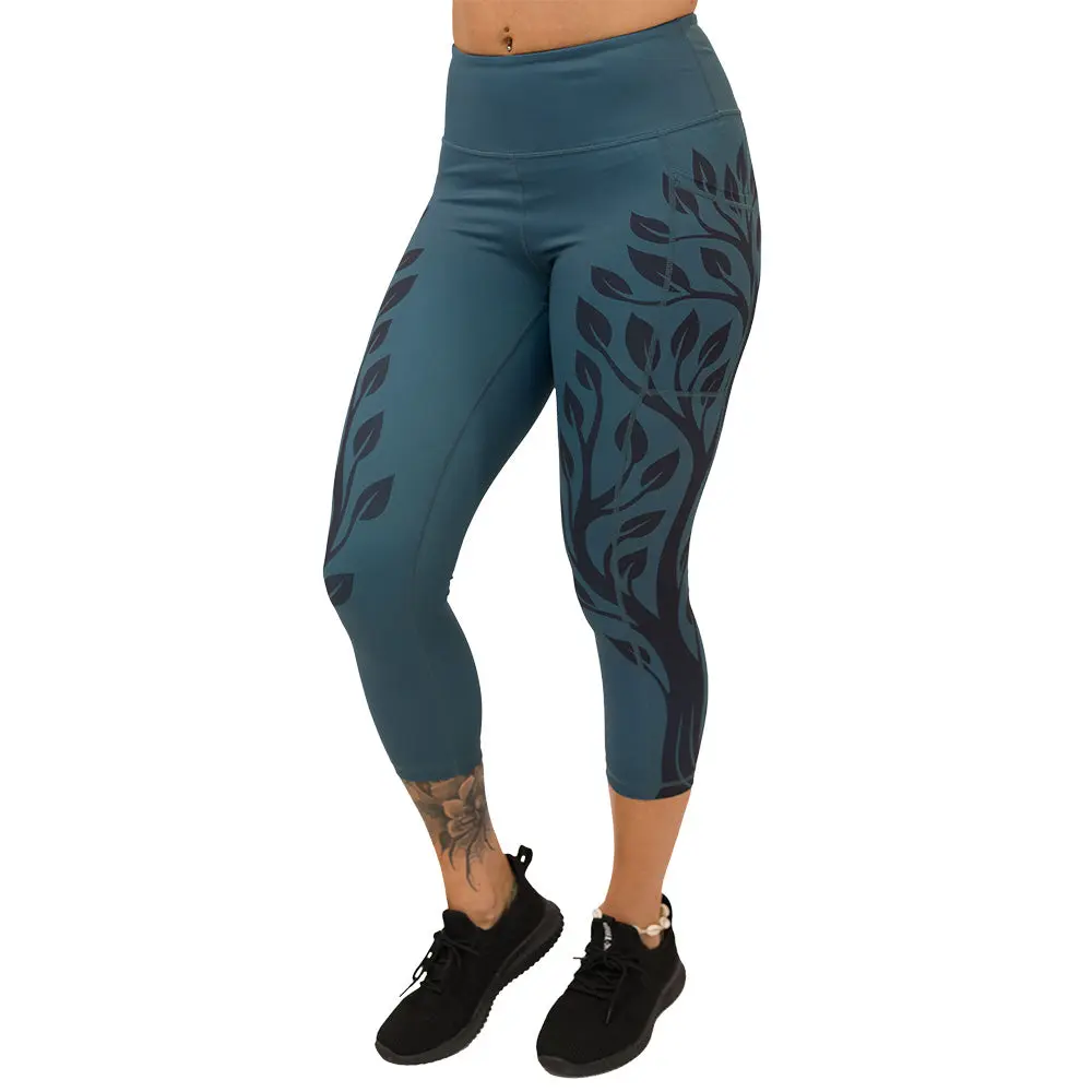 CONSTANTLY VARIED GEAR Women's Branch Out High Waisted Active Leggings - Fitted Fitness Outfit with an Elastic Waistband & Pockets, Pre Workout, Polyester