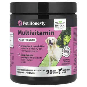 Pet Honesty Multivitamin, Max Strength, For Adult Dogs, Smoked Salmon, 90 Soft Chews, 9.5 oz (270 g)