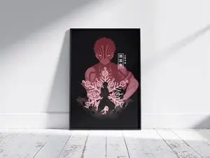 [Sale Off Up To 50%] [Unframe] Akaza Demon Slayer Anime Poster Print, Minimalist Movie Poster, Retro Vintage Art Print, Wall Art, Home Decor