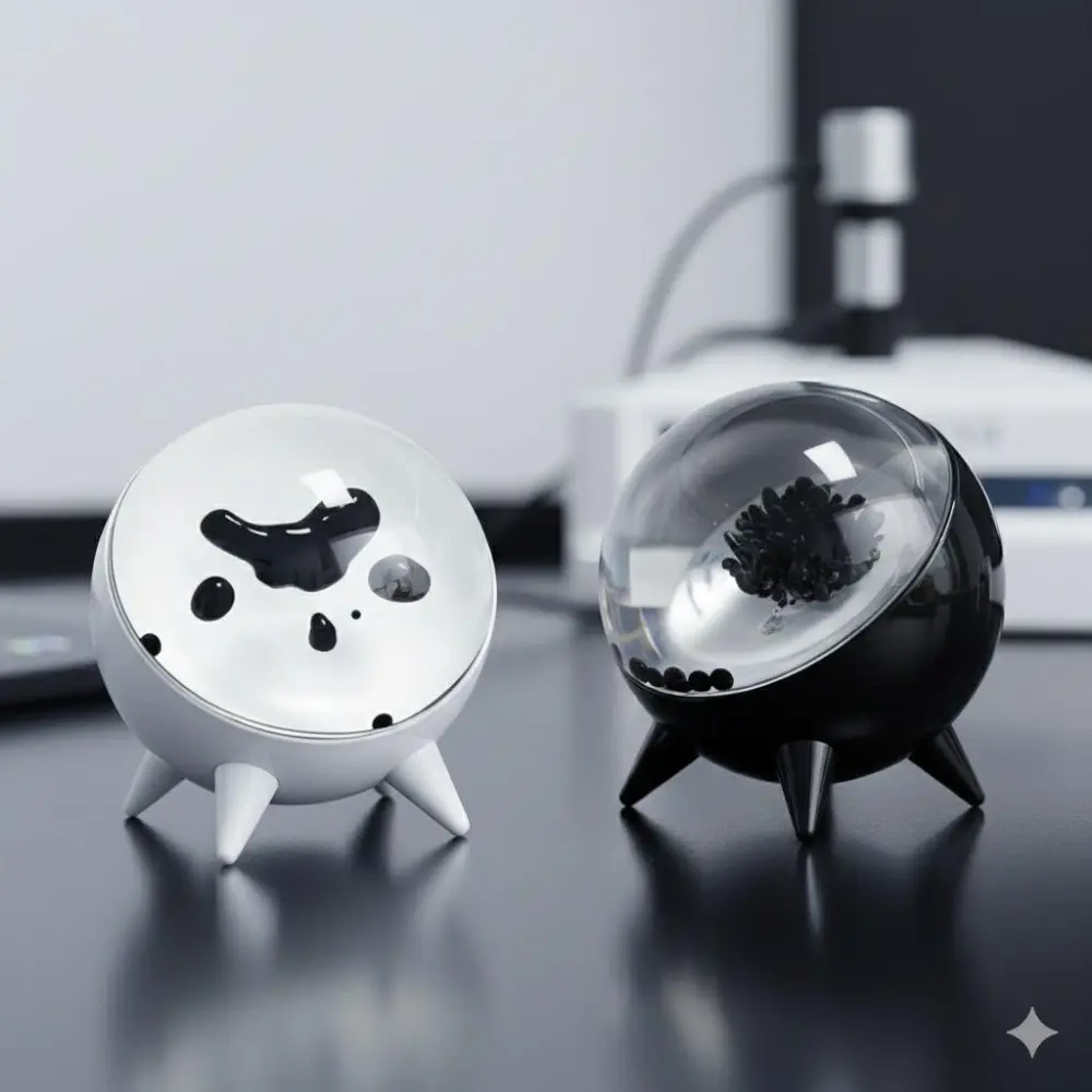 TikTok Viral Gadget: Ferrofluid Motion Lamp Syncs with Music, Dynamic Ambient RGB Room Lighting, Creative Immersive Desk Decor, Smart Home Tech Gift Idea.