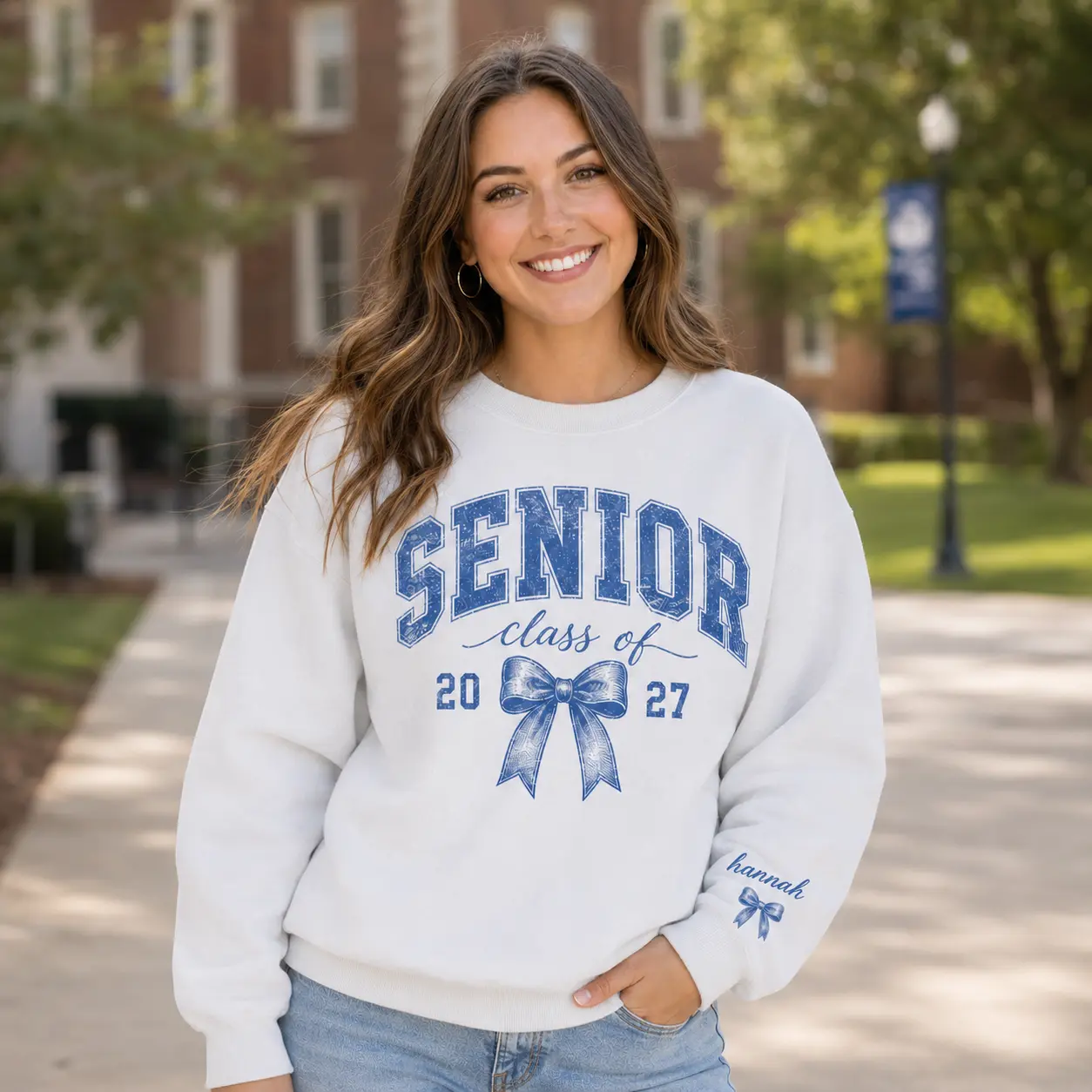 Custom Senior 2027 Sweatshirt, Personalized Class of 2027 Shirt, Coquette Senior 2027 Sweatshirt, Graduation Gift, Senior Mom Sweatshirt