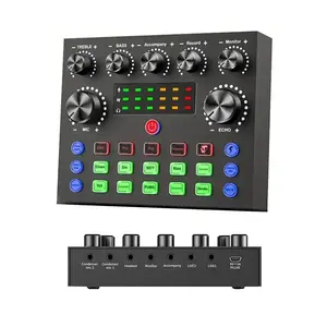 Podcast Equipment Kit, Audio Interface, Live Sound Cards & All-in-One Live Sound Control Device Set, Ideal for Recording, Gaming, Singing, Broadcasting, Live Streaming