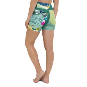 Authentic PHIM™ Women’s “In All Things Give Thanks” Biker Yoga Shorts – High-Waisted Faith-Based Activewear