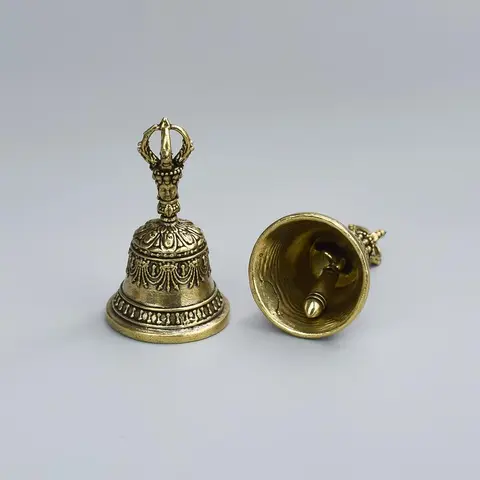1pc Vintage Copper Metal Vajra Bell - Buddhist Percussion Musical Instrument, 1-Piece Mini Hanging Chime Sports & Outdoor Accessory, Percussion Musical Instruments, One-Piece