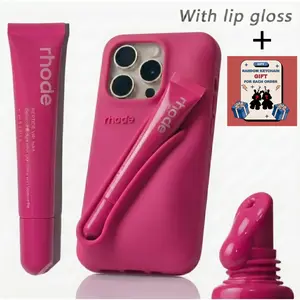 Lip Gloss Phone Case with Holder – Soft Silicone Shockproof iPhone Case (11–17 Series)