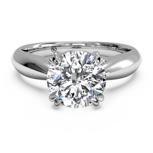 Ritani White 14 Karat Gold Solitaire Engagement Ring Mounting Size 5.5 *