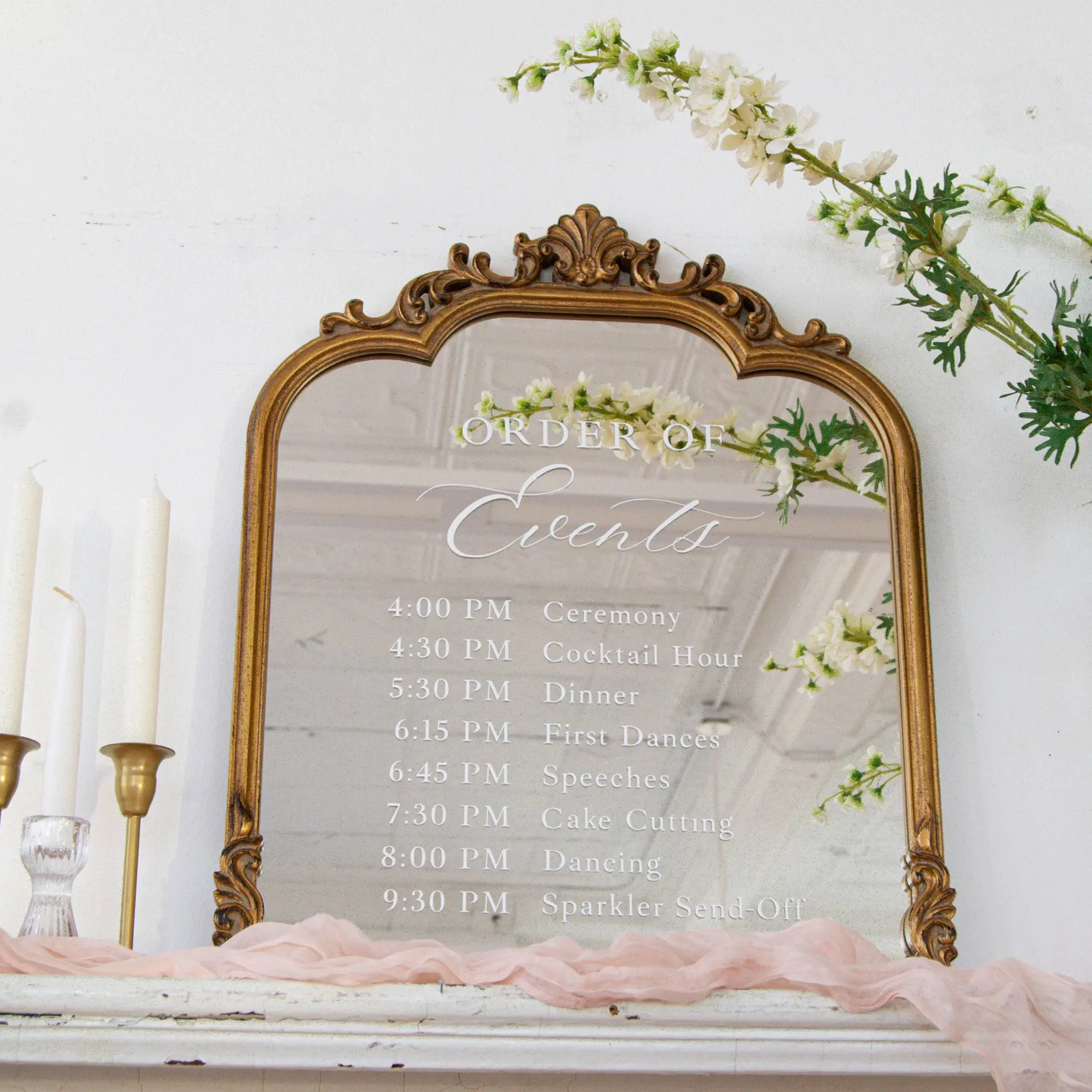 Order of Events Sign for Wedding