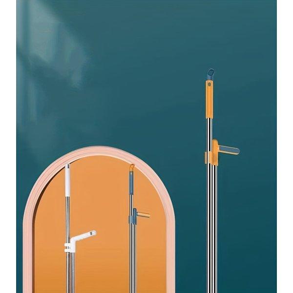 Long Handle Broom and Dustpan Set 2 Pack – 48.8 Inch Upright Sweeping Set, Rotating Head, Floor Cleaning for Kitchen Wood Floor Pet Hair