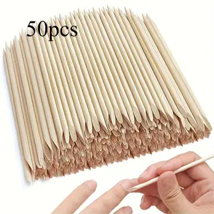 50 Pcs Nail Art Wooden Sticks Set, Dead Skin Remover Tool, Non-Toxic Light, Home & Salon Use, One-Time Wood Nail Tools, Crack-Resistant