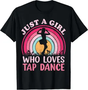 100% Cotton Vintage Retro Tap Dance Just A Girl Who Loves Tap Dance T-Shirt