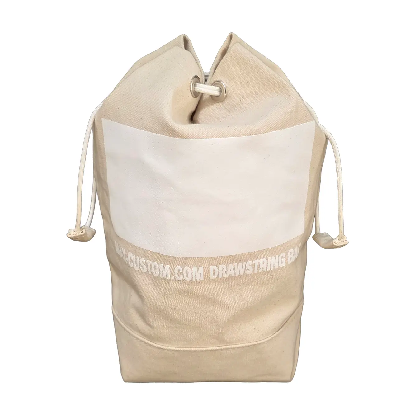 MAX-CUSTOM Cotton Canvas Top Cinch Bolt Bag - Unisex Gym Bag with Reinforced Base, Paracord Closure for Sports, Outdoor Use