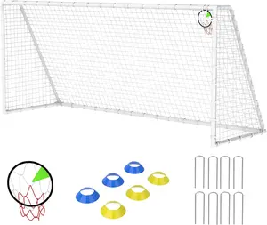 7x16FT Soccer Goal Soccer Nets for Backyard, Kids Portable Soccer Goal with High-Strength Nets, Includes Net, Carry Bag, Ground Stakes, Eight-Shaped Clasp