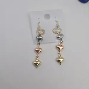 earrings with hearts Gold-plated long size three colors style fashion perfect gift
