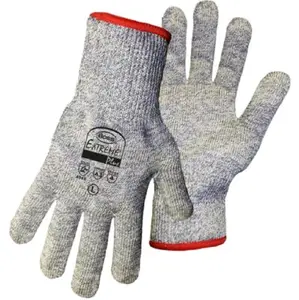 Cut Resistant Work Gloves, A3 Boss Extreme Plus, Gray Uncoated Palm, PolyKor Fiber, Knit Wrist, Size L, 12-Pair (1CF7002L)