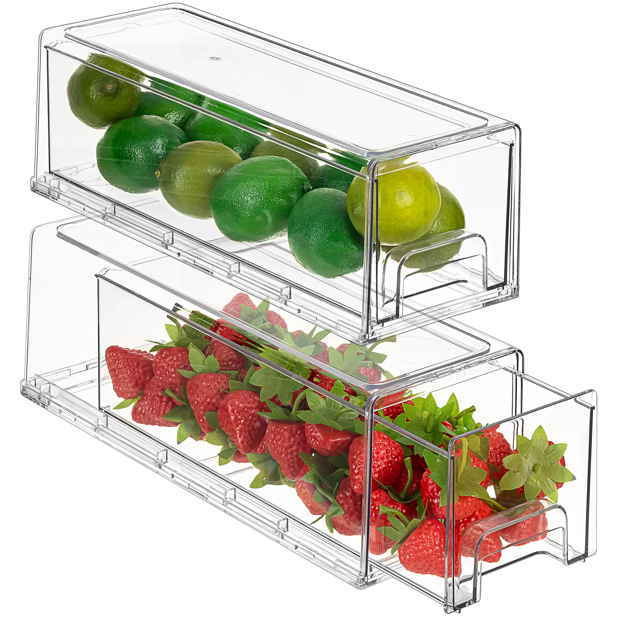 Sorbus Fridge Drawers - Clear Stackable Pull-Out Refrigerator Organizer Bins - Food Storage Containers for Kitchen, Refrigerator, Freezer & Vanity Durable