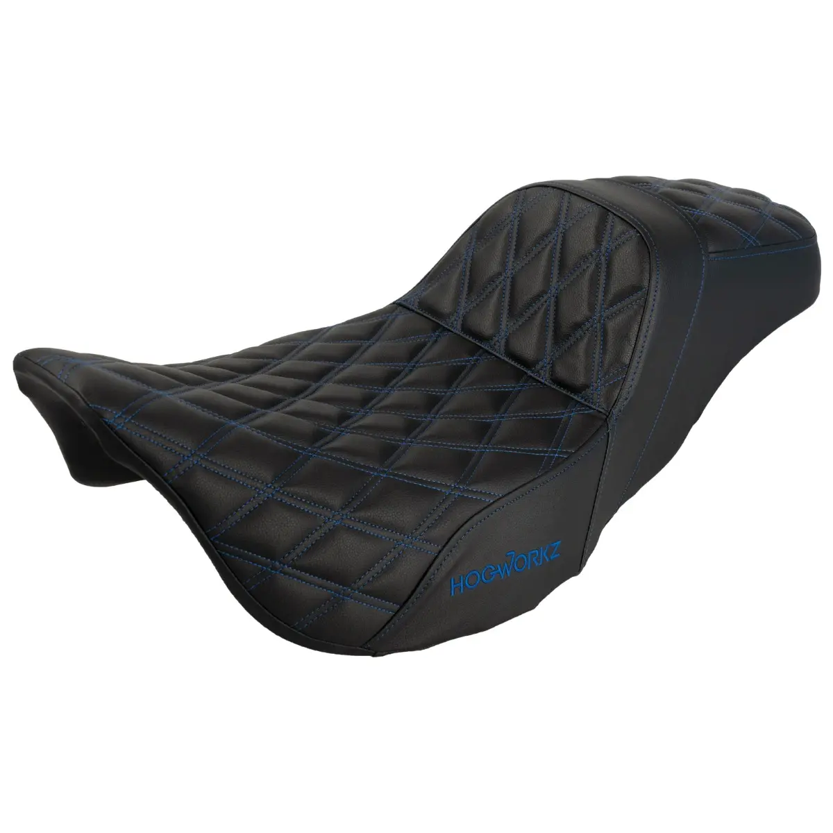 Rise Up Seat for Harley® Touring '08-'25 (Diamond / Blue Stitch)