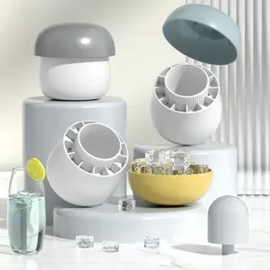 Ice Block Mold Silicone Mushroom Ice Cup Frozen Refrigerator Ice Grid Box Durable Easy Demould Bucket Homemade Crushed Ice Maker Ktichen Gadgets