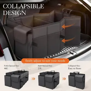 Foldable Car Trunk Organizer, Large Capacity Suv and Sedan Storage, Durable Automotive Organization, Multi-Compartment Tool Box