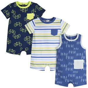 Onesies Brand Baby Boys' Rompers, 3-pack