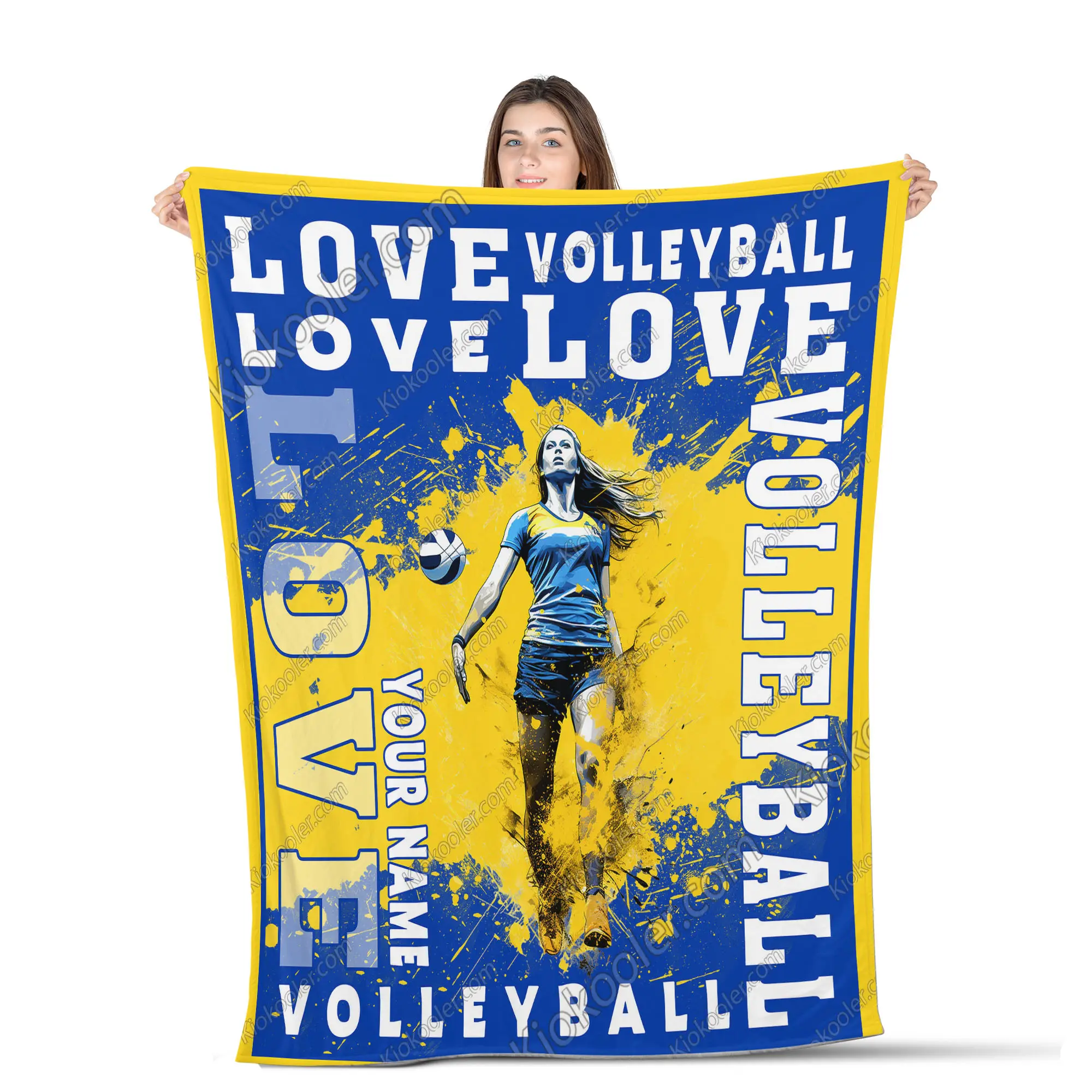 Custom Name Love Volleyball All Season Blanket Throws Blanket Comfort Warmth Soft Blanket Fleece Blanket, Sherpa Blanket, Gift For Volleyball Lover, Volleyball Decor