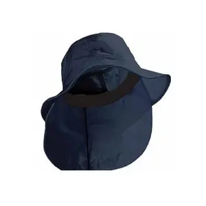 212 MAIN UBM101 Fishing Bucket Hat - Extreme Vacationer Design, Nylon Fabric, UV-Reflective, Neck Cape Included, Navy, Extra Large