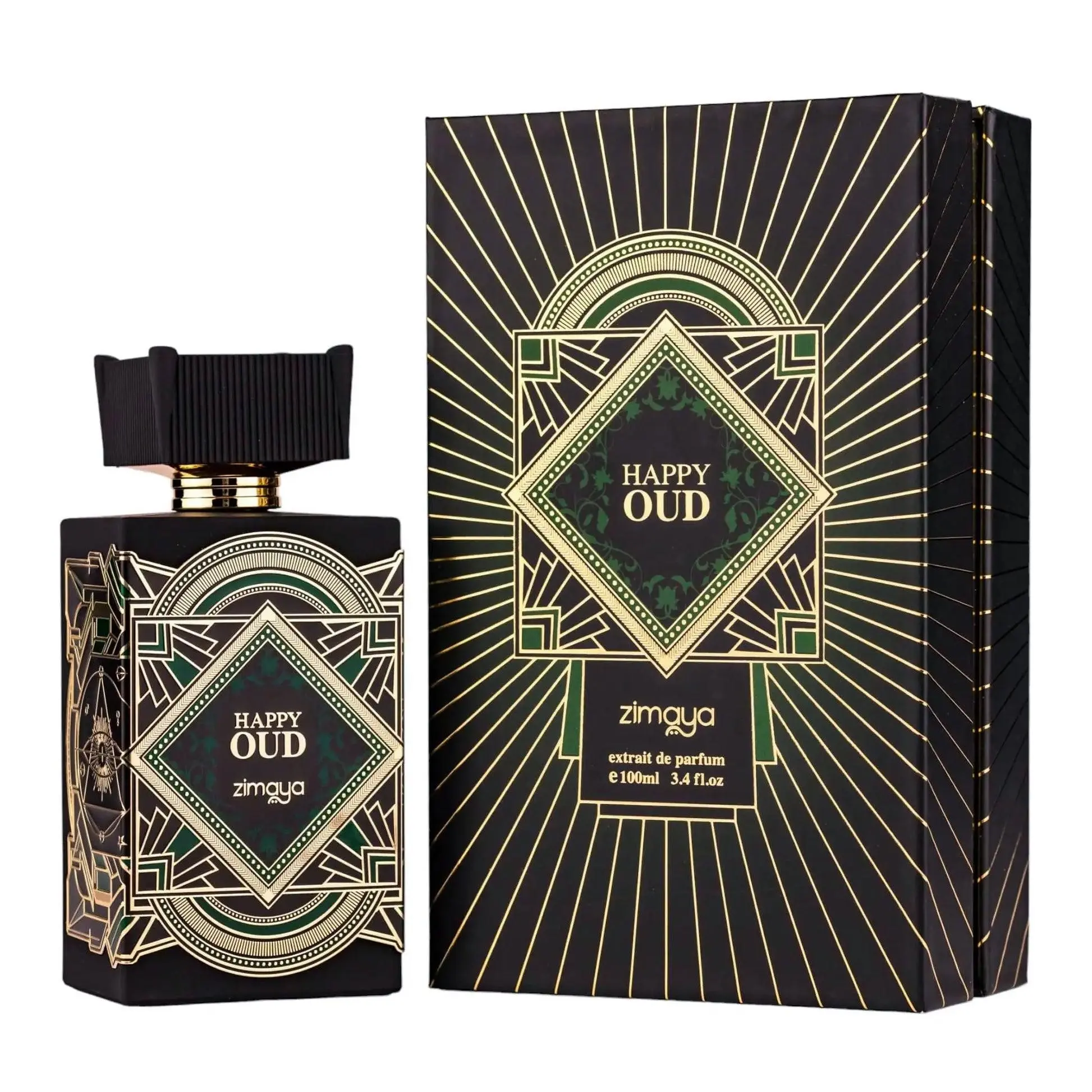 Afnan Zimaya Happy Oud Eau de Parfum Spray Unisex for Women & Men, 3.4 fl oz - Rich Oud, Woody, Amber, Spicy, Musk & Warm Aromatic Fragrance for Everyday Wear, Evening, Date Night, Parties, Celebrations, Travel & Special Occasions