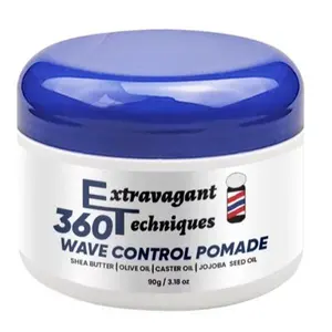 Extravagant Techniques 360 Wave Pomade Gel for Haircare with Shea Butter Olive Oil & Jojoba Seed Oil 90g Light-Medium Hold