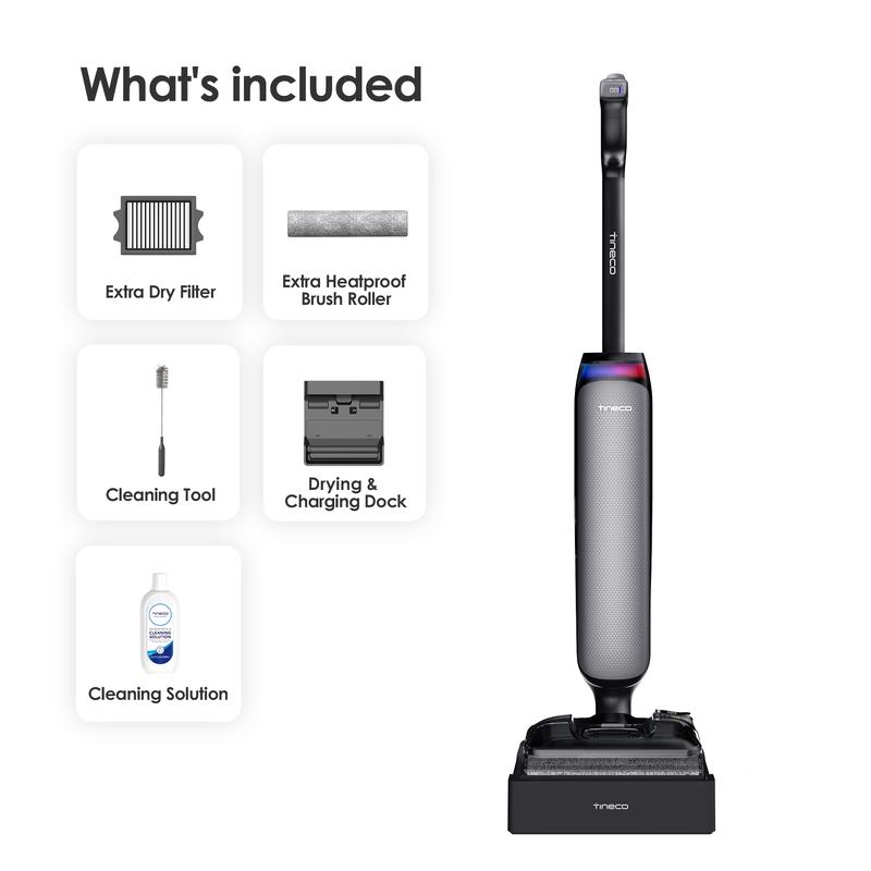 Tineco Floor One S7 Artist Wet Dry Vacuum Cleaner, 22kPa Suction, iLoop Smart Sensor, DualBlock Anti-Tangle Design, 185℉ Flashdry, 50 Min Runtime, Dual-Edge Cleaning, 180° Lay-Flat