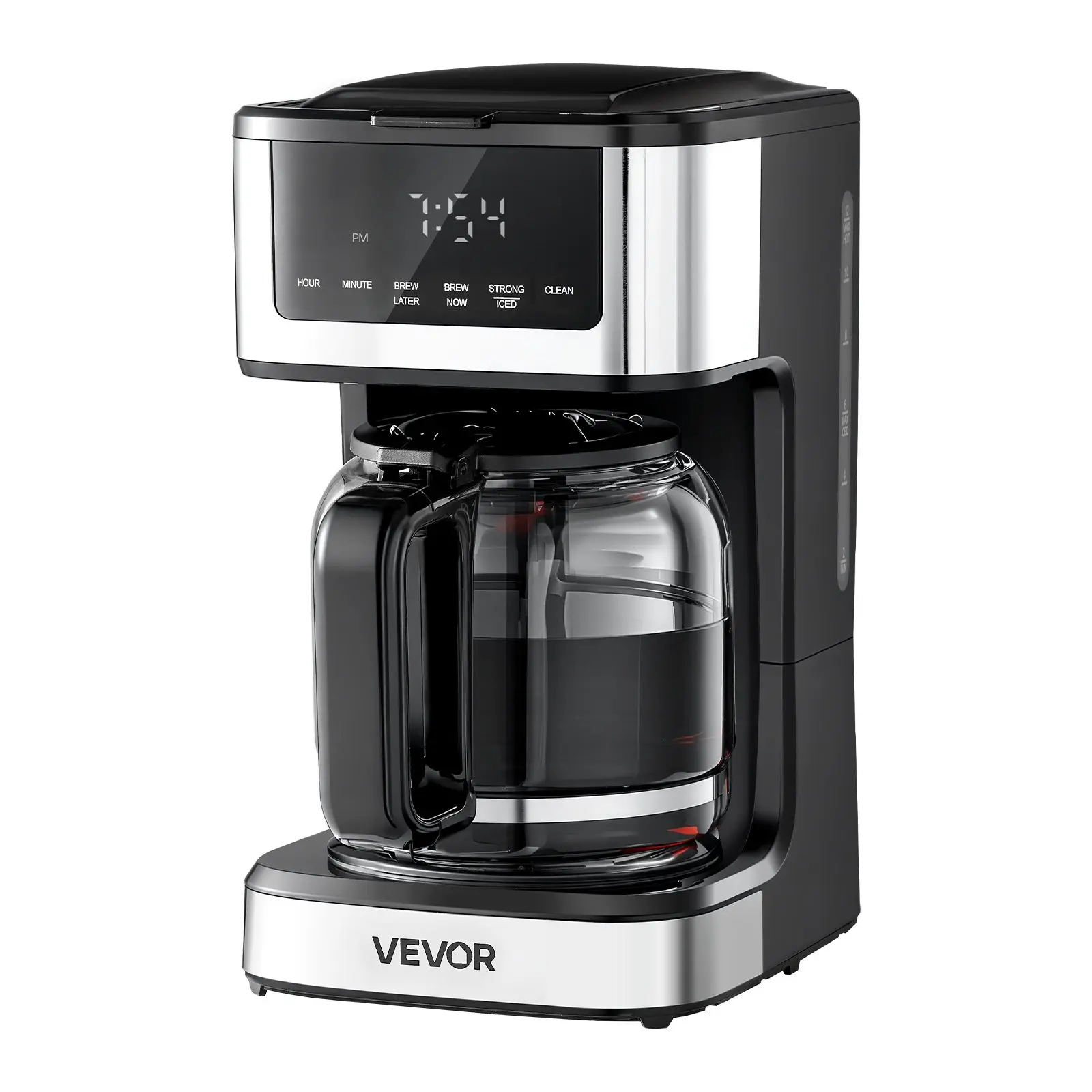 【DealsForYouDays】VEVOR Programmable Coffee Maker, 12 Cup Programmable Drip Coffee Makers with Touch Screen, 4-Hour Keep Warm Coffee Makers Drips, 2 Brew Strengths Drip Coffee Machine for Home, 24-Hour Programmable