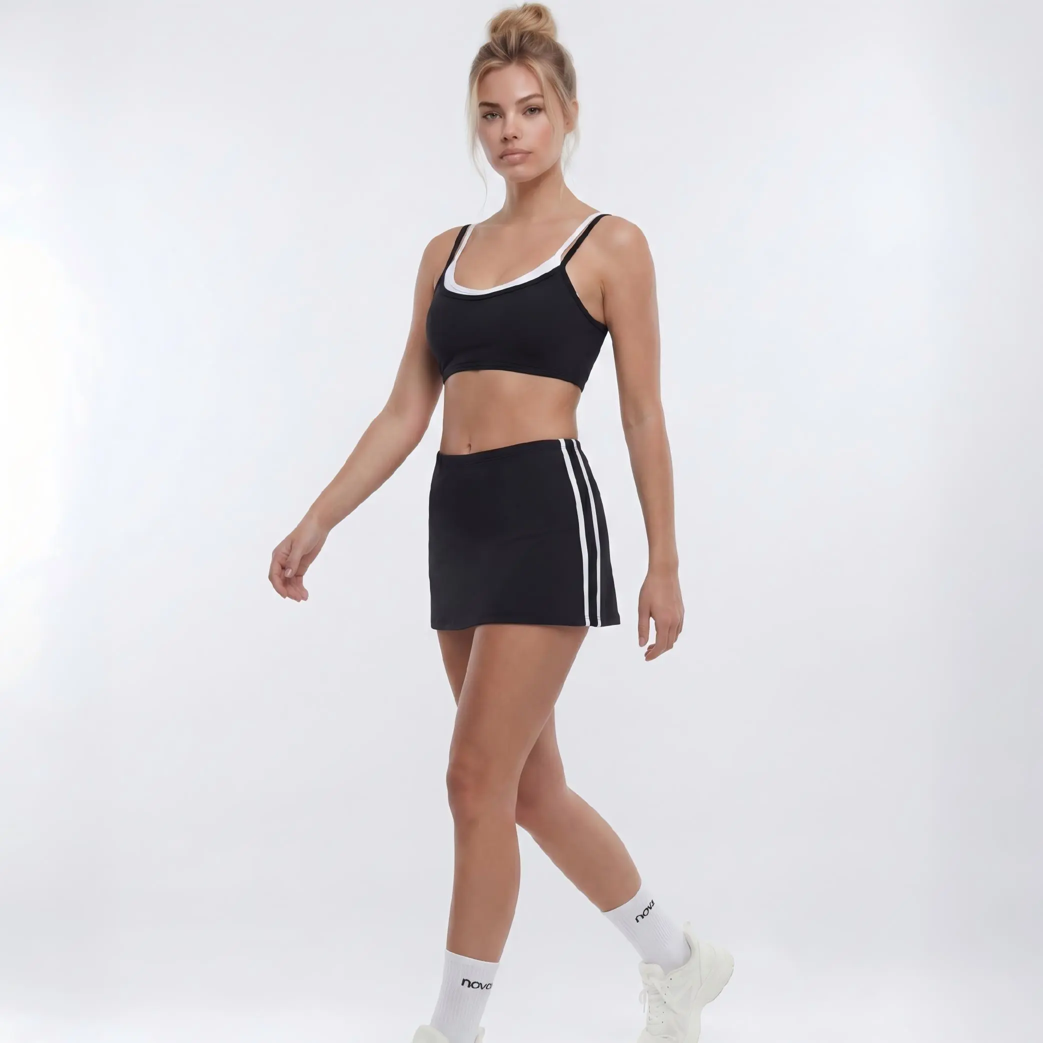 Color-blocking design Tennis Set for Women,Tennis Attire, Padded Crop Top & Skort , Athletic Sportswear，Breathable tennis skirt set Exercise Clothing Activewear Athletic Fitted Activewear Athleisure Wear