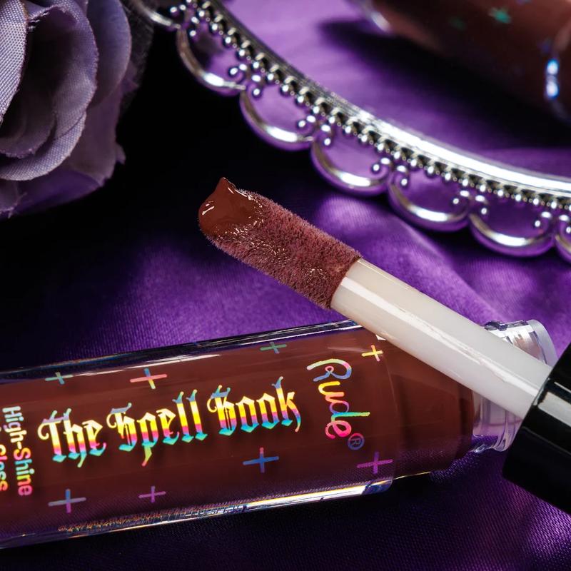 Rude Cosmetics The Spell Book High Shine Lip Gloss - Pigmented, Glossy Finish, Creamy Texture, Hydrating & Smooth, Spellbinding Shades for Ultimate Comfort