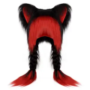 Cute Plush Cat Hat Fluffy Ear Headwear Winter Warm Earmuffs Head Mask Halloween Cosplay Accessory warm cap