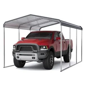 10x15 ft Heavy Duty Outdoor Carport, Galvanized Metal Roof with Updated Frame – Metal Car Shelter Canopy for Car, Pickup, Boat or Tractor