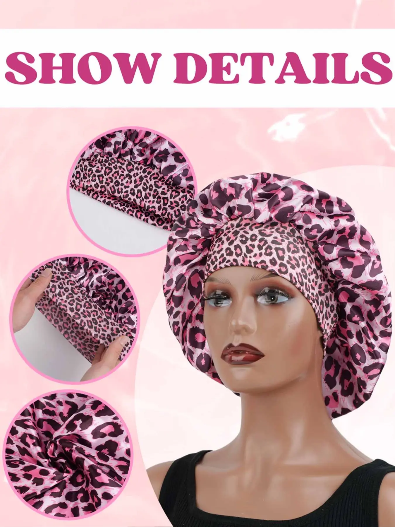 Women's Leopard Sleep Cap, Soft Material Sleeping Hat, Comfortable Ladies Nightcap, Stylish and Cozy Headwear, Hair Care Cap, Hair Bonnets