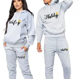 Couple sportswear hubby wifey print