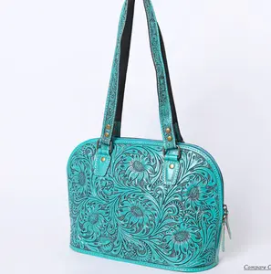American Darling Hand Tooled Floral Leather Tote Bag Western Purse