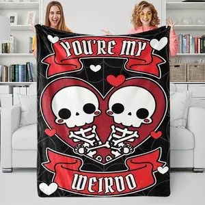 Adorable Skull Print Blanket A Breathable Throw Blanket Perfect for All Seasons, Crafted From Luxurious, Ultra-Soft Microfiber Fabric, Its Plush, Soft-To-The-Touch Feel Makes It Ideal for Bedrooms, Guest Rooms, Dorm Spaces