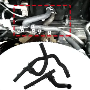 2PCS Rubber Heater Hose With Tee Return -Supply Compatible with Dodge Journey 2.4VVT 2008-2020 Heater Hose Assmely Replaces 5058437AD 5058437AK 5058437AI