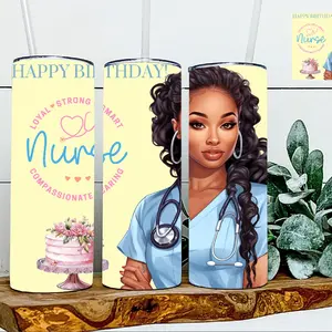 Happy Birthday : Strong, Compassionate Nurse Drinkware Water Bottles Tumbler Mug Bottles Portable Bottled