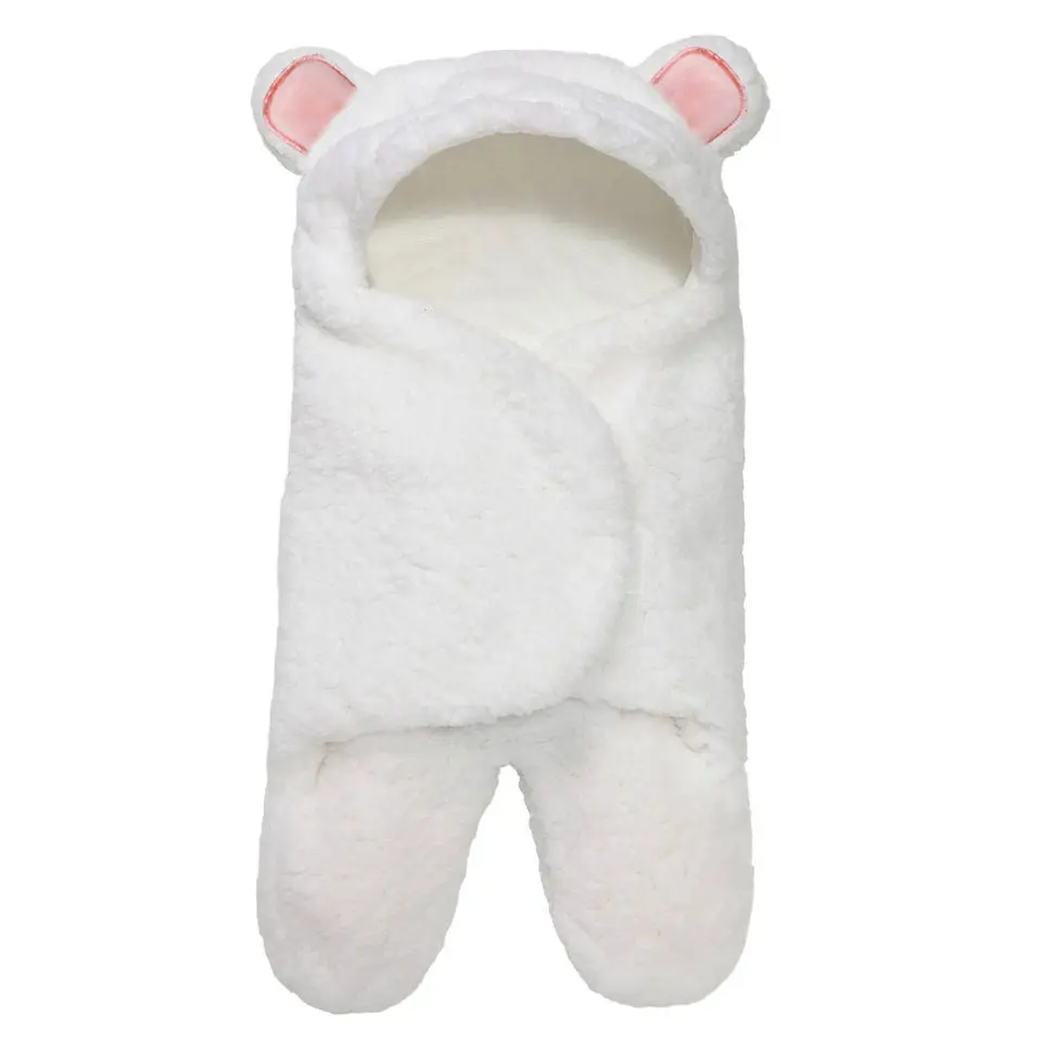 Cute Bear Organic Newborn Swaddle Wrap - Ideal Baby Registry / Shower Gift - Baby Girl Soft Plush (Pink)