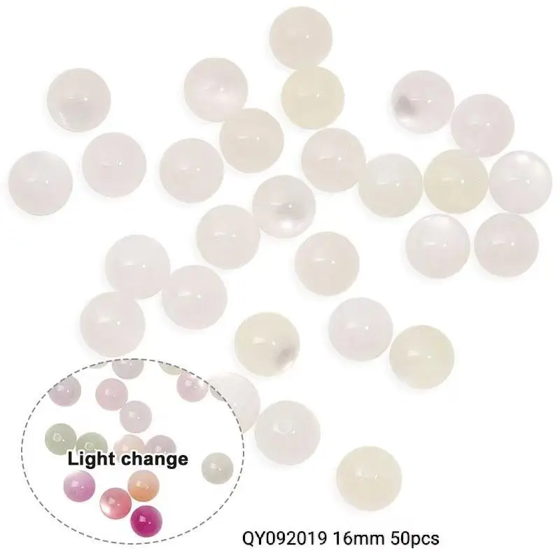 QY092019 16mm 50pcs White cat eye