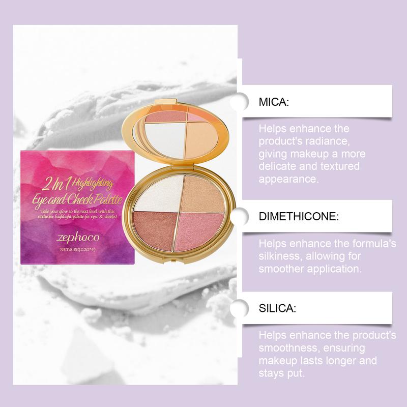 All-in-One Glow Palette: Highlighter, Eyeshadow & Blush