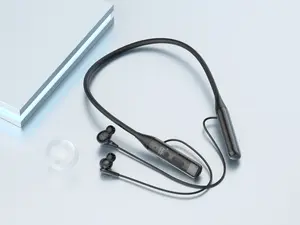 Neckband Bluetooth earphones with LED power indicator, neckband earphones with up to 100 hours of playtime and deep bass, Bluetooth 6.0, in-ear Bluetooth earphones with microphone, wireless noise-cancelling earbuds, suitable for gym workouts, running, and