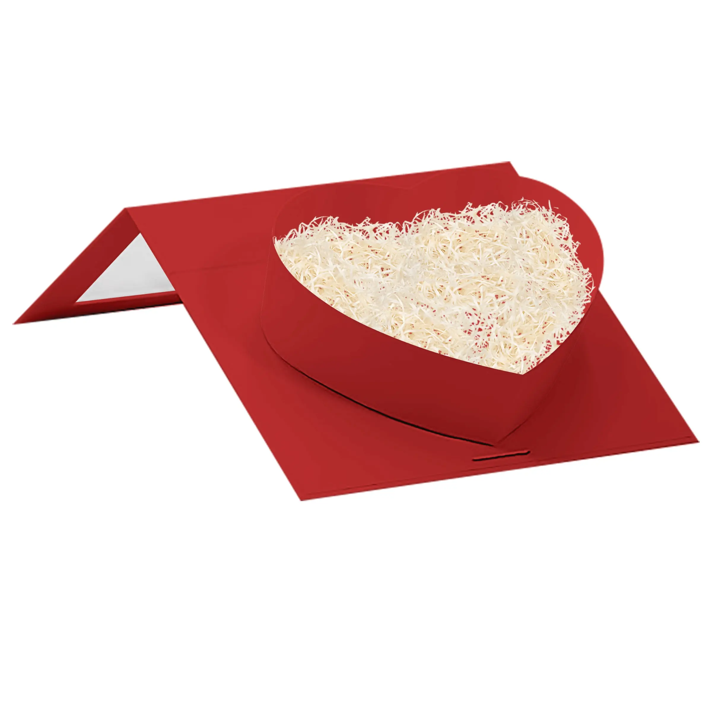 8x6x2"Cardboard Heart Shaped Mache Flowers Packaging Strawberries Sweets Gift Box with Clear Lid (Red, Heart Shaped)
